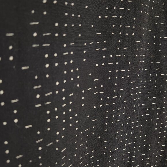 Eileen Fisher Morse Code Black Chic Tencel Blouse 12 - Picture 6 of 8